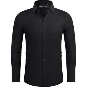 Men's Dress Shirts 16-Way Stretch Slim Fit Long Sleeve Button Down Shirts